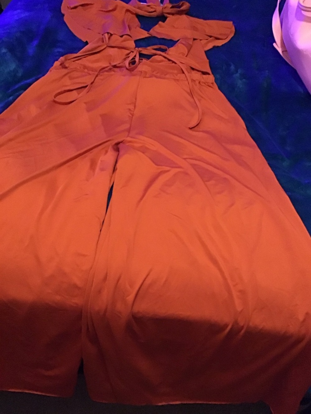 SHEIN Rust Ruffle-Front Jumpsuit - Picture 7 of 8